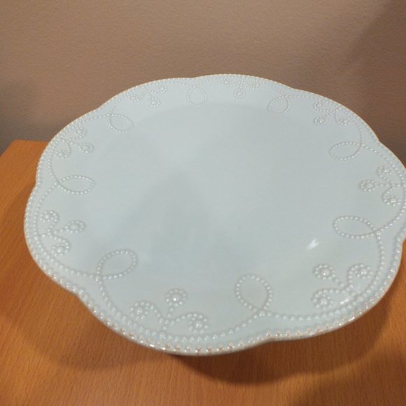 Lenox French Perle Ice Blue Pedestal Cake Plate - Picture 3 of 6